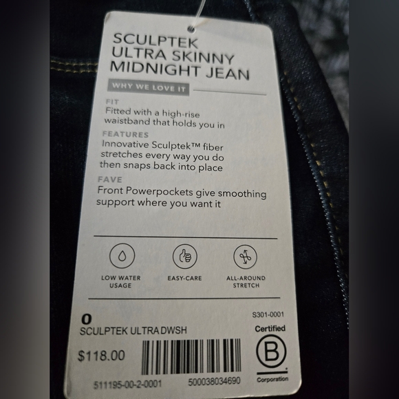 NWT Athleta Sculptek Jeans Blue 0 - Picture 3 of 4